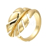 Rack Plating Brass Cuff Finger Rings for Women RJEW-C115-02G-4