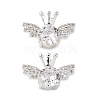 Brass Micro Pave Clear Cubic Zirconia Beads KK-G531-05S-1