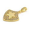 Rack Plating Brass Micro Pave Cubic Zirconia Pendants KK-I718-10G-03-2