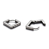 304 Stainless Steel Rhombus Huggie Hoop Earrings STAS-J033-08P-3