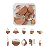 Kissitty 20Pcs 10 Style Resin & Walnut Wood Pendants RESI-KS0001-05-2