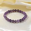 Natural Amethyst Bead Stretch Bracelets BJEW-K212-B-034-3