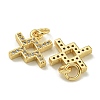 Rack Plating Brass Micro Pave Cubic Zirconia Pendants KK-K386-02F-G-2