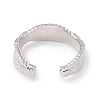 Brass Twist Rope Open Cuff Ring for Women RJEW-P079-02P-3