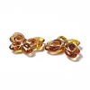 Golden Metal Enlaced Acrylic Beads OACR-H019-14-3
