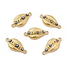 PVD Vacuum Plating 201 Stainless Steel Evil Eye Enamel Connector Rhinestone Settings STAS-J401-VC972-4