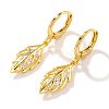 Chic Mini Leaf Brass Hoop Earrings KE0855-2-1