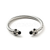 304 Stainless Steel Twist Rope Shape Open Cuff Bangle BJEW-D449-02P-03-1