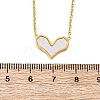 304 Stainless Steel Pave Natural White Shell Heart Pendant Necklaces for Women NJEW-U032-09G-01-5