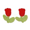 Tulip Flower Shape Polyester Knitted Appliques PATC-WH0005-12C-1