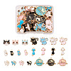 Kissitty 44Pcs 22 Styles Light Gold Plated Alloy Kitten Pendants ENAM-KS0001-03-9