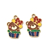 Christmas 304 Stainless Steel Enamel Pendants STAS-Z093-08R-G-1