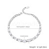 Rhodium Plated 925 Sterling Silver Link Chain Bracelet XB8775-5