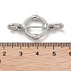 Brass Micro Pave Clear Cubic Zirconia Fold Over Clasps KK-K361-02P-5