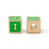 Rack Plating Brass Enamel Beads KK-B060-04G-02I-1