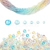 6 Styles Gradient Color Transparent Painted Glass Beads Strands DGLA-YW0001-28O-1