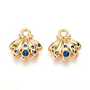 Brass Micro Pave Cubic Zirconia Charms X1-KK-N261-98G-1