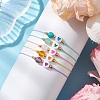 6mm Round Gemstone & Acrylic Enamel Heart Braided Bead Bracelets for Women BJEW-JB10773-3