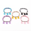 Polymer Clay Heishi Beads Stretch Charm Bracelets BJEW-JB05767-1