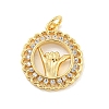 Brass Micro Pave Clear Cubic Zirconia Pendants KK-U007-01G-08-1