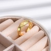 Rack Plating Brass Cuff Finger Rings for Women RJEW-M028-15G-5