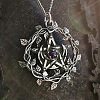 Alloy & Purple Resin Wicca Pentacle Pendant Necklaces for Women FS-WGD761A-01-1