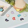 SUPERFINDINGS 16Pcs 8 Colors Eco-Friendly Alloy Enamel Pendants ENAM-FH0001-11-NR-4