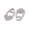 Brass Micro Pave Clear Cubic Zirconia Pendants KK-E068-VF193-3