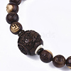 Feng Shui Sandalwood Mala Bead Bracelets BJEW-T009-12-3