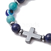 Synthetic Turquoise Braided Bead Bracelets for Women Men BJEW-JB11138-03-3