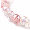 Heart with Evil Eye Lampwork Stretch Bracelet with Glass Beads for Women BJEW-JB08103-6