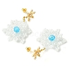 Christmas Snowflake Glass Seed Braided Dangle Earrings EJEW-MZ00233-05-4