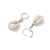 Natural Cowrie Shell Leverback Earrings EJEW-JE05777-01-4