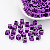 Mixed Letters Opaque Acrylic Cube Beads X-SACR-S177-04-1