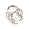 Woven Bezel 304 Stainless Steel Cuff Ring Components SA-CBAD8FA-01P-02-1
