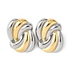 knot 304 Stainless Steel Two Tone Stud Earrings EJEW-D308-10A-PG-2