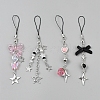 4Pcs 4 Styles Bowknot Acrylic & Star Alloy Pendant Decorations HJEW-WH20021-07B-1
