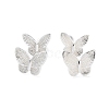 999 Sterling Silver Butterfly Cartilage Earrings EJEW-P296-13S-1