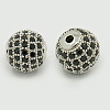 Brass Cubic Zirconia Beads ZIRC-F001-22-2