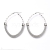 Non-Tarnish 304 Stainless Steel Mesh Hoop Earrings EJEW-C501-15P-B-1