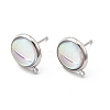 Brass Glass Stud Earrings KK-F916-04P-1