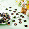 BENECREAT 72Pcs 2 Colors Eye Printed Glass Cabochons GGLA-BC0001-009-4