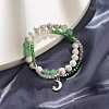 Moon and Star Charm Multi-strand Bracelet BJEW-TA00033-02-2