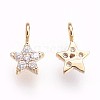 Brass Micro Pave Cubic Zirconia Charms X-KK-P157-07G-NF-2