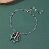 Christmas Wreath & Bell Alloy Rhinestone Pendant Necklaces & Dangle Earrings & Charm Bracelets & Brooch Sets WG06691-10-5