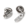 Rack Plating Flat Round Brass Clip-on Earrings Findings KK-D047-07P-2