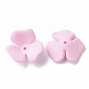 3-Petal Spray Painted Acrylic Bead Caps MACR-N007-01D-2