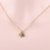 304 Stainless Steel Aquamarine Rhinestone Birth Stone Constellation Pendant Necklaces FS-WG76580-12-1