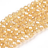 Electroplate Glass Beads Strands EGLA-A034-T4mm-A01-1