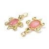 Cherry Quartz Glass & Brass Pendants KK-F887-01G-17-2